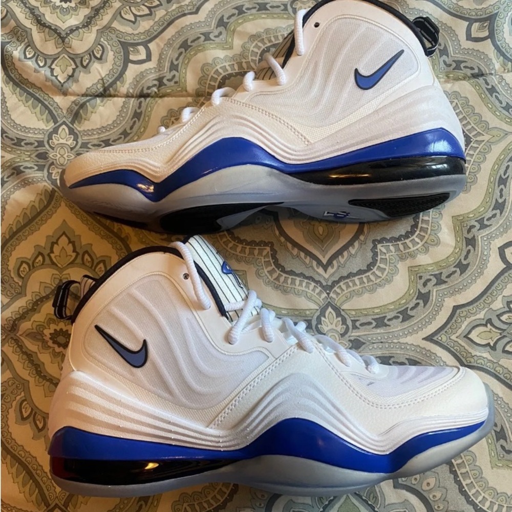 Men's Nike Air Penny 5 “Orlando Home” Shoes White Blue CN0052-100 Size 9.